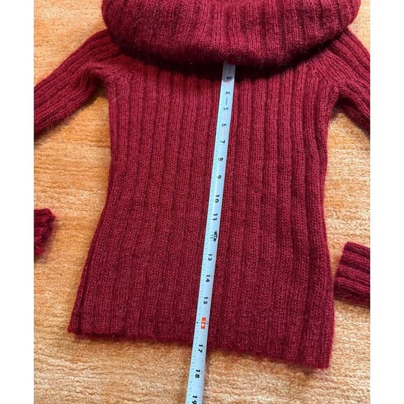 The Limited Women’s Sweater S burgundy Mohair Blend Off Shoulder Rib Knit S - Picture 6 of 8